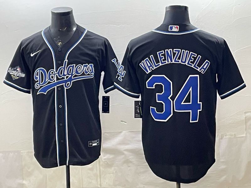 2026 Men Nike Los Angeles Dodgers #34 Valenzuela Black Game MLB Jersey 0020